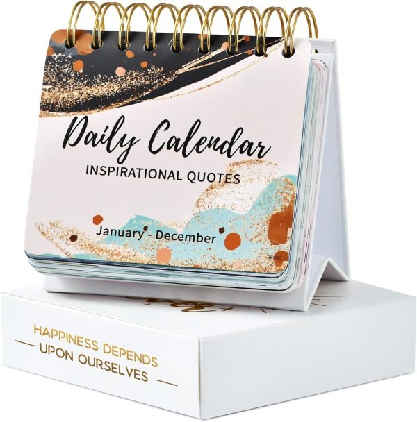 wholesale motivational calendar - daily flip calendar with inspirational quotes, 5.5" x 4.8", undated desk perpetual calendar, inspirational gifts & office decor for women, men free samples