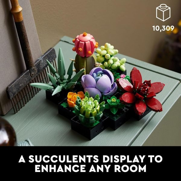 wholesale lego icons succulents artificial plant set for adults, home decor, birthday, creative housewarming gifts, botanical collection, flower bouquet kit, 10309 free samples